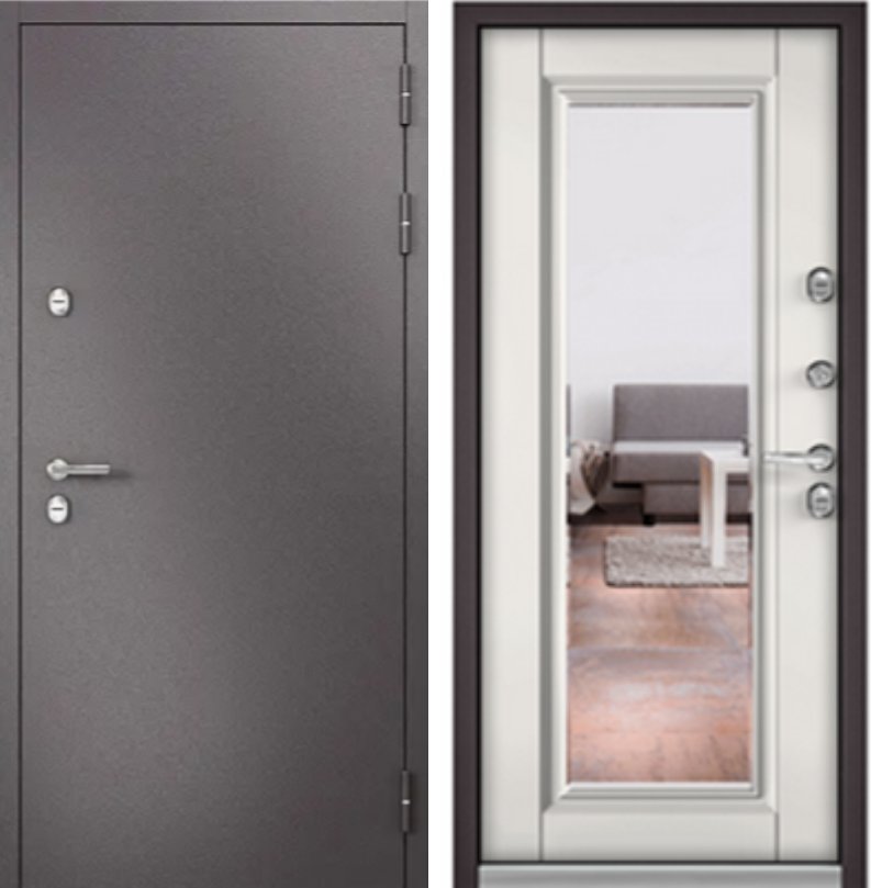 Фото Дверь Бульдорс TERMO STANDART MP БУКЛЕ шоколад/Дуб бел. скандинавский. 10T-140 DIS006936